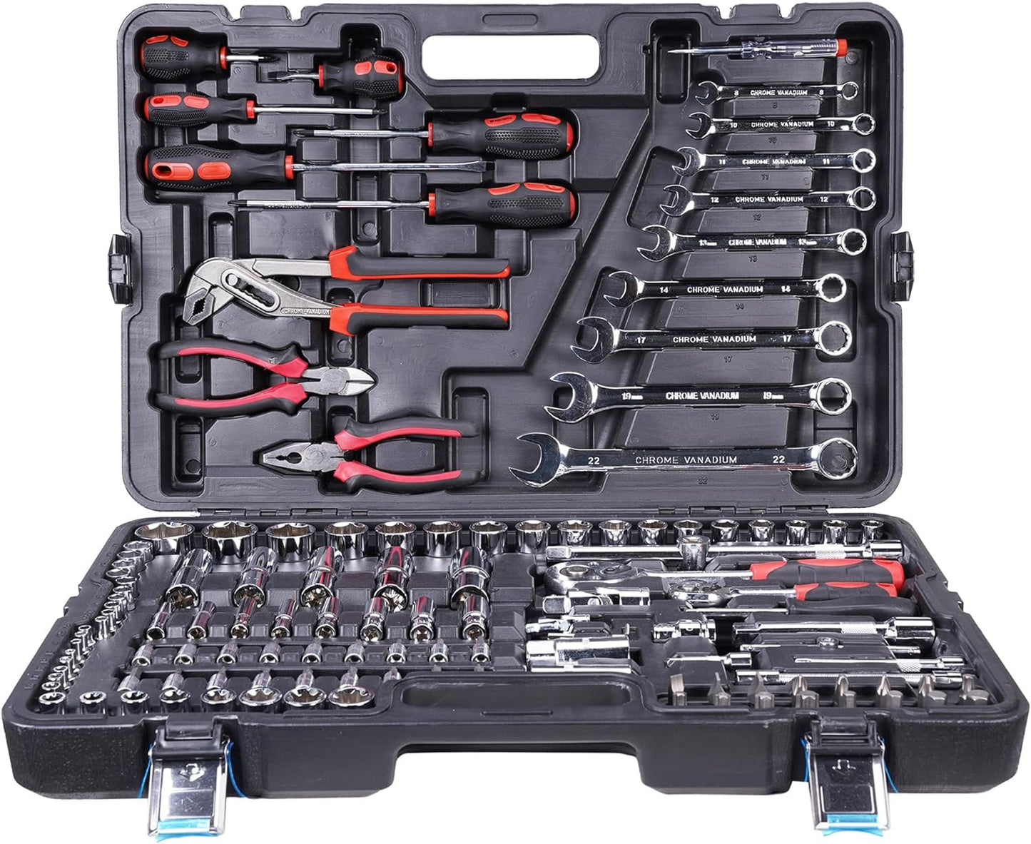 Royal Power Professional Comprehensive Repair Mixed Tool Sets. Combination Wrench, Pliers, Claw Hammer, Adjustable wrench, Screwdrivers (86pc)