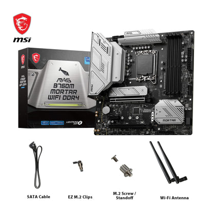 MSI PRO B760-P WIFI DDR4 Motherboard, ATX - Supports Intel 12th & 13th Gen Core Processors, LGA 1700 - DDR4 Memory Boost 5333+MHz/OC, PCIe 4.0 x16 Slots, M.2 Gen4 Slots, 2.5G LAN, Wi-Fi 6E