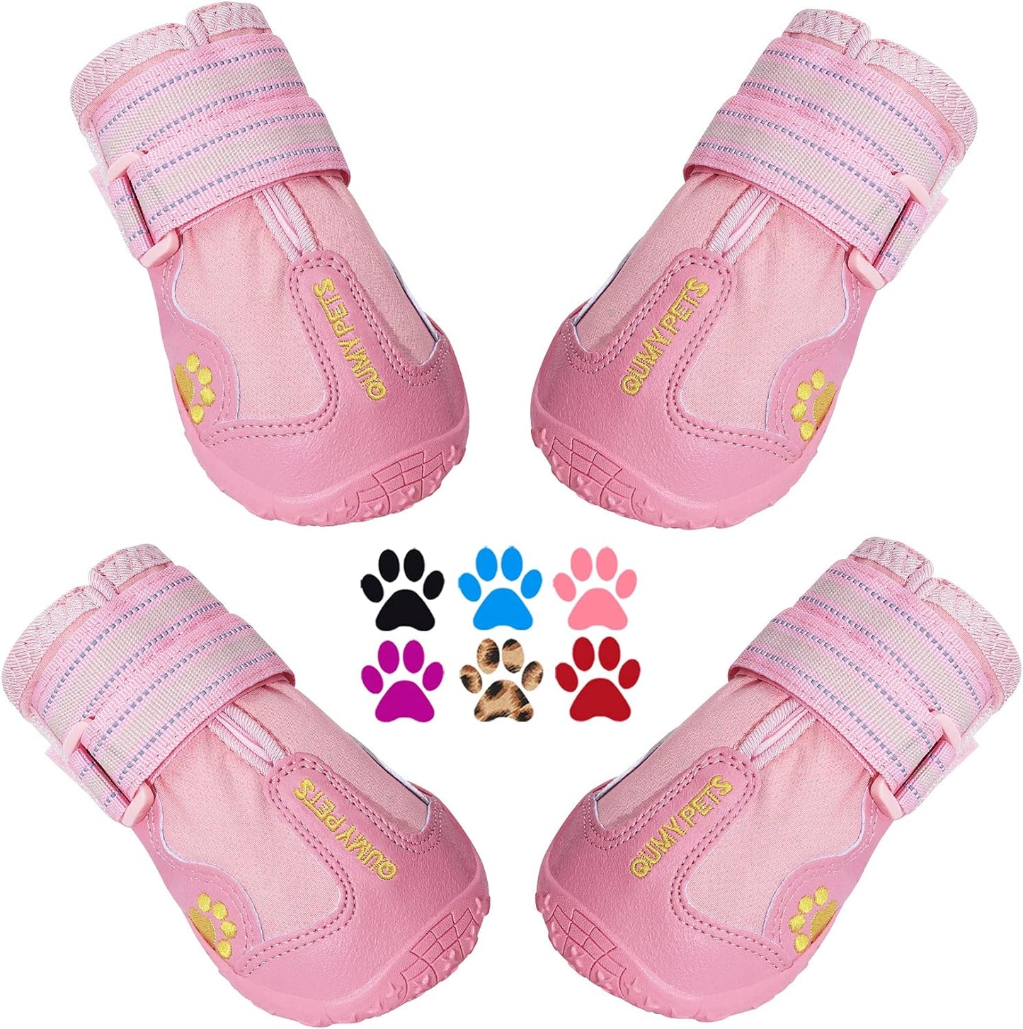 QUMY Dog Shoes for Large Dog, Medium Dogs Boots & Paw Protectors for Winter Snowy Day, Summer Hot Pavement, Waterproof in Rainy Weather, Outdoor Walking, Indoor Hardfloors Anti Slip Sole Black Size 5