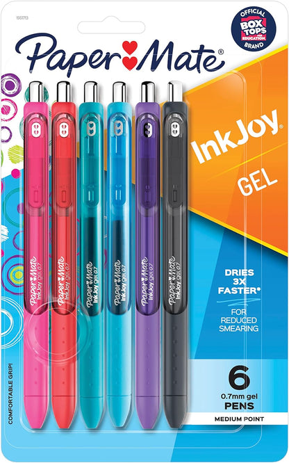 Paper Mate Inkjoy Gel Retractable Pen, 0.7Mm, Ink, Pack Of 14, Assorted (1951636)