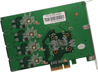 I/O Crest 4 Port SATA III PCI-e 2.0 x1 Controller Card Marvell 9215 Non-Raid with Low Profile Bracket SI-PEX40064