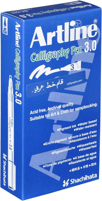 artline ARFPAR243BK Calligraphy Pen with Polyester Fiber Tip (3.0mm, Black) - Pack of 12 Pieces