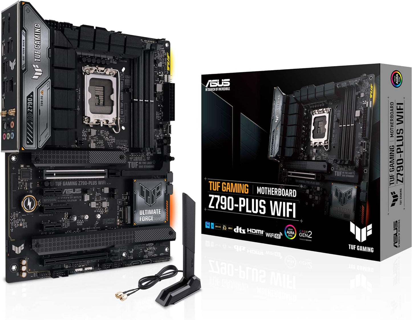 ASUS TUF Gaming Z790-Plus WiFi LGA 1700(Intel®12th&13th Gen) ATX Gaming Motherboard(PCIe 5.0,DDR5,4xM.2 Slots,16+1 DrMOS,WiFi 6,2.5Gb LAN,Front USB 3.2 Gen 2 Type-C®,Thunderbolt 4(USB4),Aura RGB)