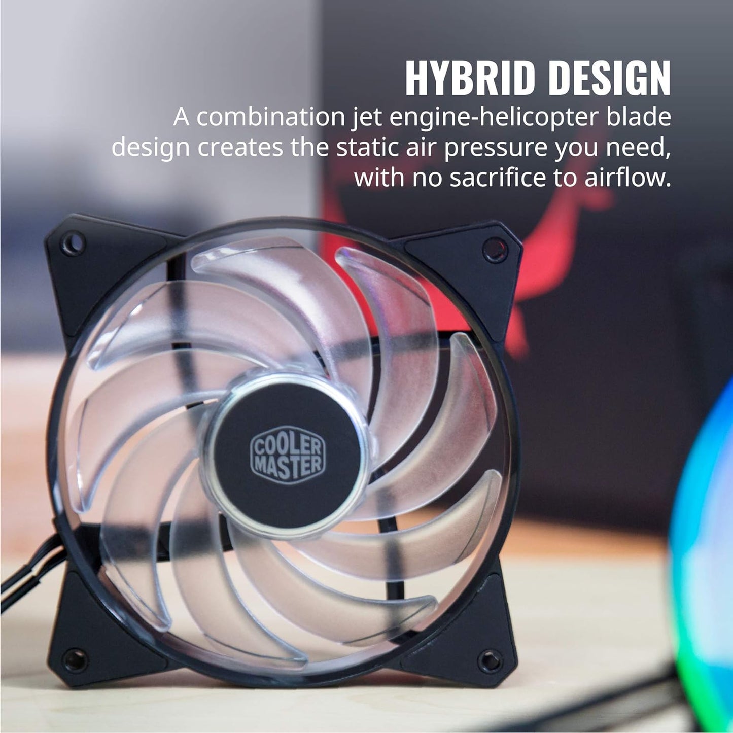 Cooler Master MasterFan MF120 Halo White Edition Duo-Ring ARGB 3-Pin Fan, 24 Independently LEDS, 120mm PWM Static Pressure Fan, Absorbing Pads for Computer Case & Liquid Radiator