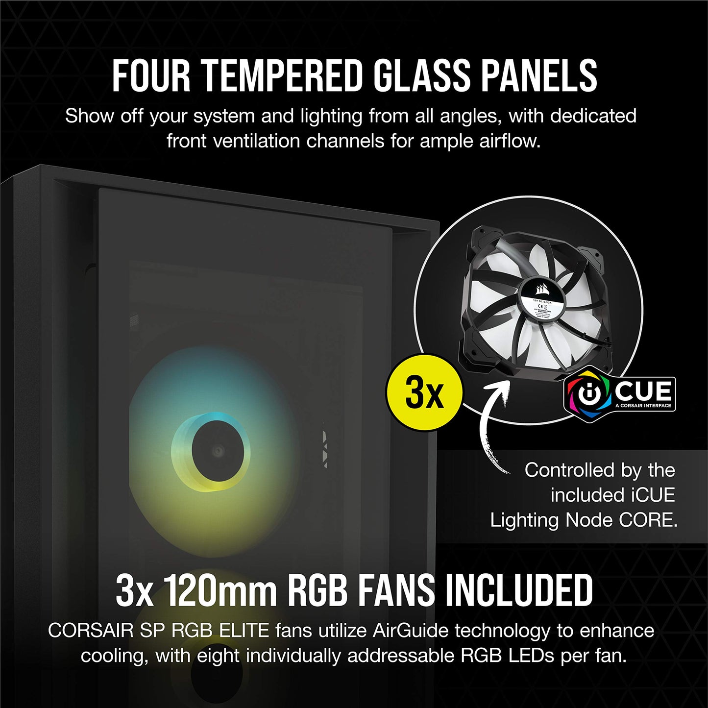 Corsair Icue 5000X Rgb Tempered Glass Mid-Tower Atx Pc Smart Case, White