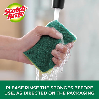 Scotch-Brite Scrub Sponge, 6 Pack, Non Scratch, Multipurpose Sponges for Dishes ,Garage,Outdoor, Kitchen