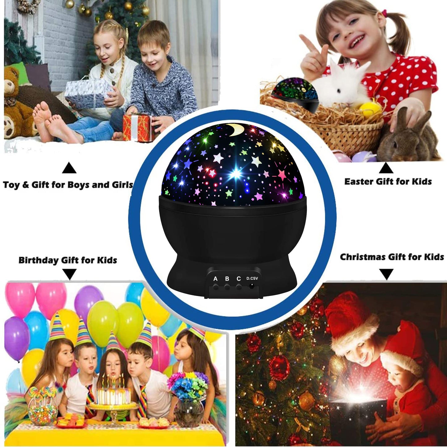 HONGID Night Lights for Kids,Star Light Projector Kids Room,Glow in The Dark Stars,Christmas Xmax Birthday Gifts Kids,Light Lamp Sensory Aesthetic Room Decor