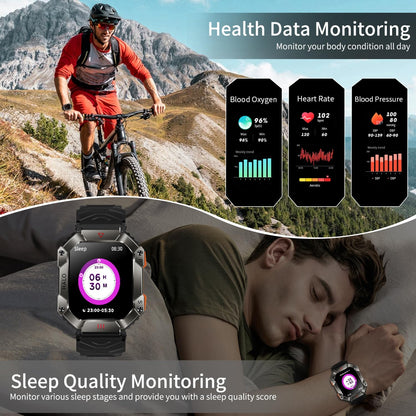 Smart Watch for Men(Answer/Make Calls), 30 Days Ultra-Long Battery Life, IP67 Waterproof Fitness Tracker Watch with 107 Sports Modes, Heart Rate SpO2 Sleep Monitor for iOS Android Phones, 2 Watchbands