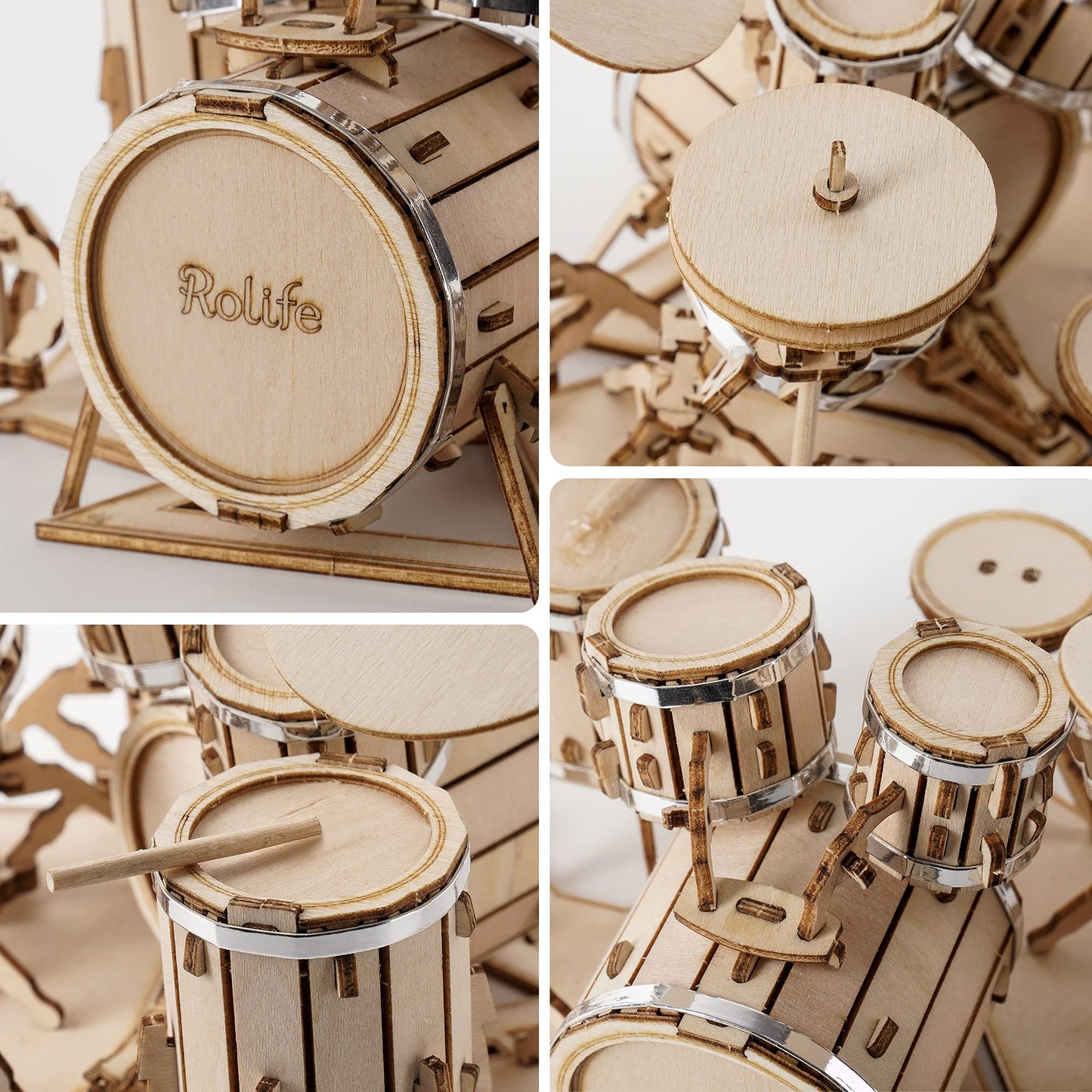 Rolife 3D Wooden Puzzles Model Kit for Adults and Teens to Build Musical Instrument Serie (Accordion)