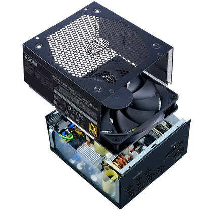 Cooler Master V650 Gold V2 PSU, UK Plug - 650W, 80 PLUS Gold, Fully Modular, ATX Power Supply Unit, Quiet 135 mm FDB Fan, Semi-Fanless Mode, 10-Year Warranty Black Edition