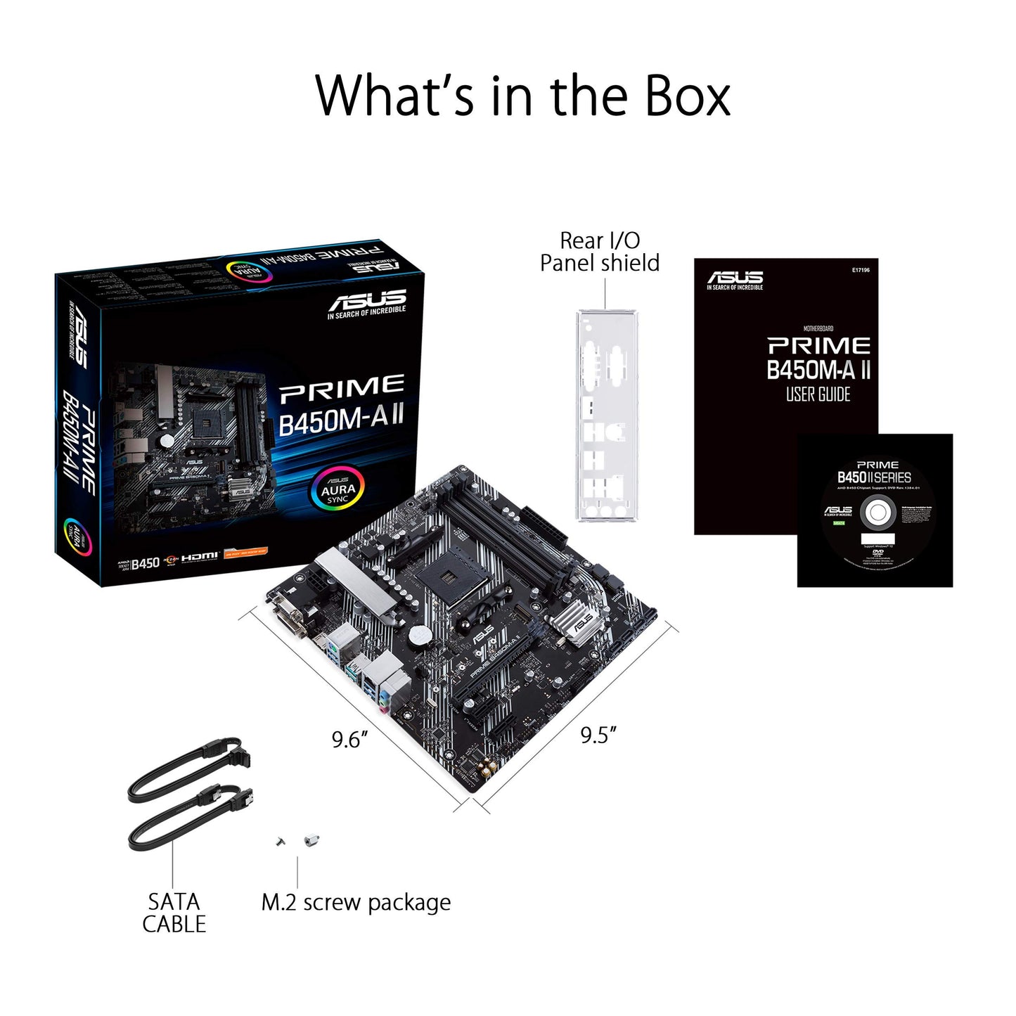 Asus Prime B450M-A Ii Amd Am4 (Ryzen 5000, 3Rd/2Nd/1St Gen Ryzen Micro Atx Motherboard (128GB DDR4, 4400 O.C.), Nvme, Hdmi 2.0B/Dvi/D-Sub, Usb 3.2 Gen 2, Bios Flashback, And Aura Sync)