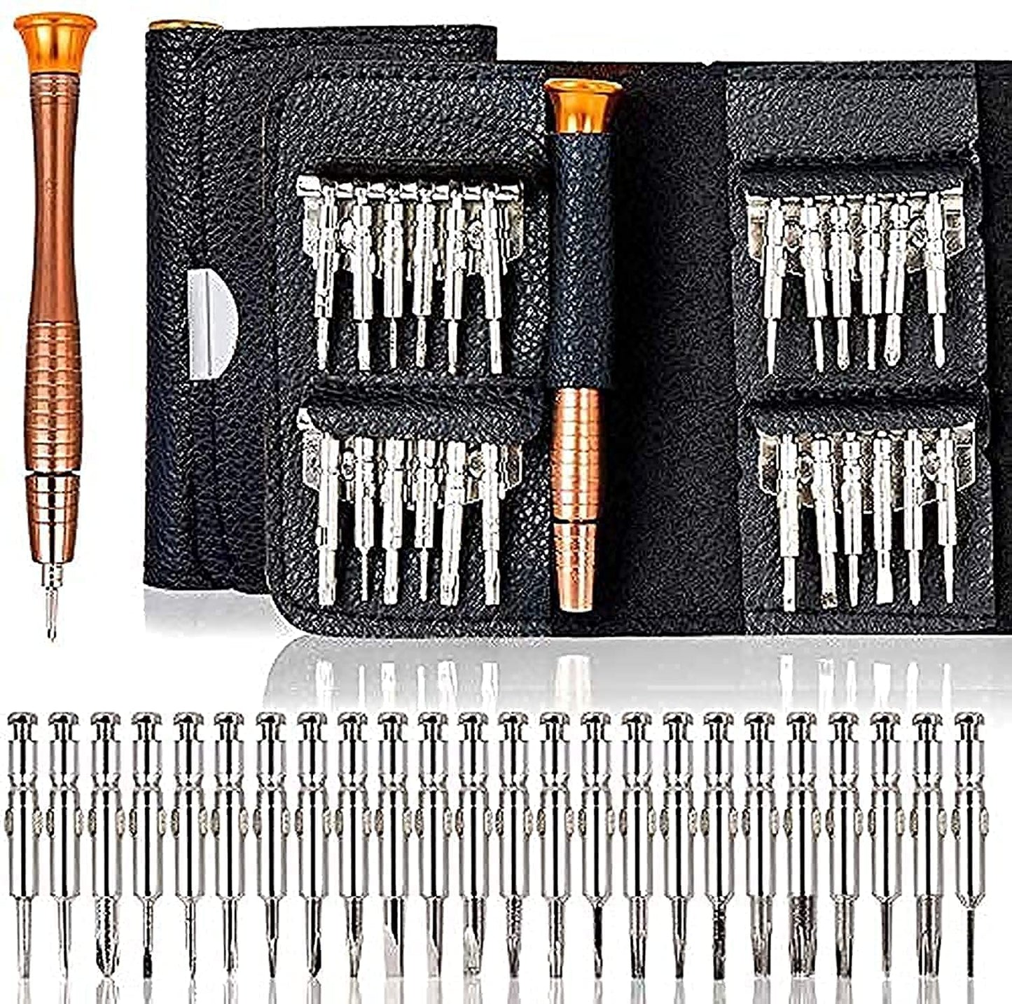 Screwdriver Set,ShowTop 25 in 1 Precision Screwdriver Repair Tool Kits with Black Leather Bag for PC, Eyeglasses, Mobile Phone, Watch, Digital Camera and Other Appliances