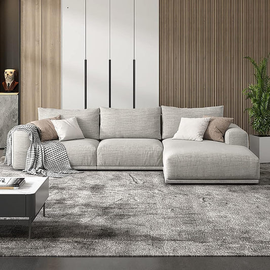 Fabric Sofa Set Combination Sectional Cotton Sofa Chaise Lounger Sofa Living Room Furniture (270cm*170cm*80cm)