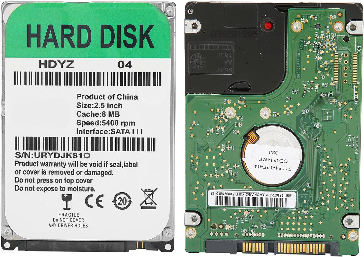 2TB PC Internal Hard Drive HDD, 7200 RPM Class, 2.5 Inch Hard Drive SATAIII, 8MB Cache for Attached Storage, Laptop and Desktop Updating (500GB)