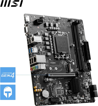 MSI PRO B760M-E DDR4 ProSeries Motherboard, Supports 12th/13th Gen Intel Processors, Micro-ATX, LGA 1700 - Black