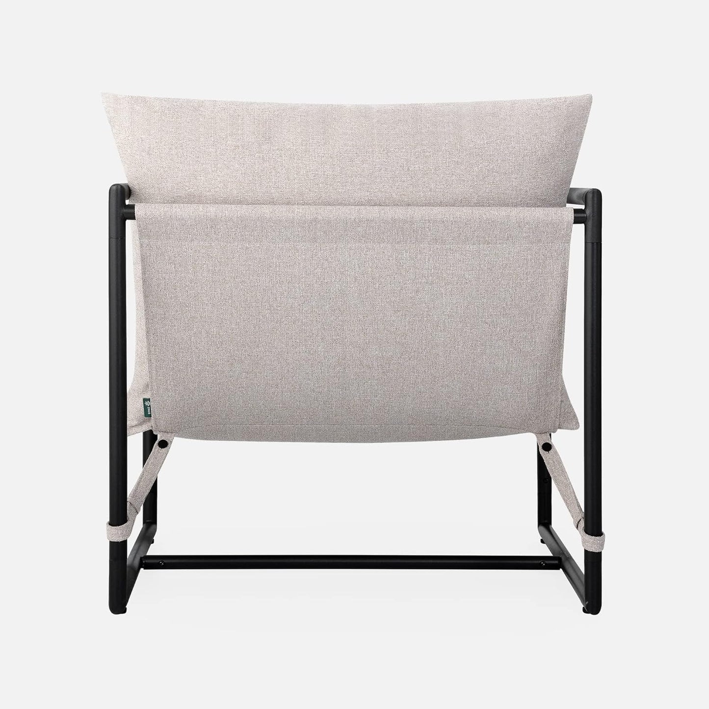 ZINUS Aidan Sling Accent Chair/Metal Framed Armchair with Shredded Foam Cushioning, Oatmeal