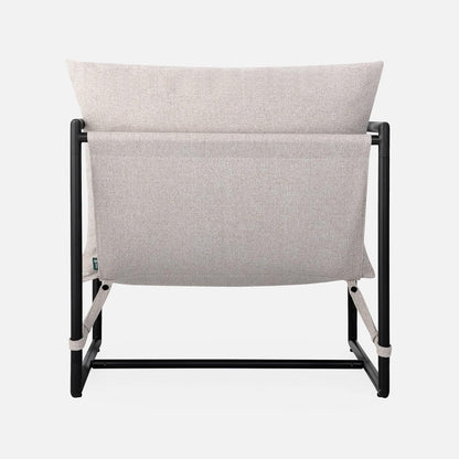 ZINUS Aidan Sling Accent Chair/Metal Framed Armchair with Shredded Foam Cushioning, Oatmeal