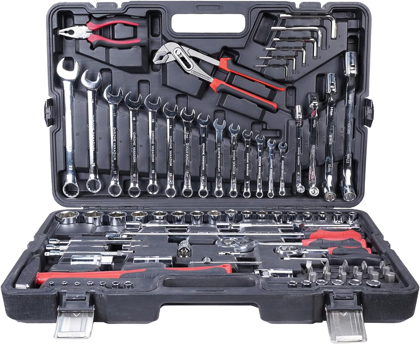 Royal Power Professional Comprehensive Repair Mixed Tool Sets. Combination Wrench, Pliers, Claw Hammer, Adjustable wrench, Screwdrivers (86pc)