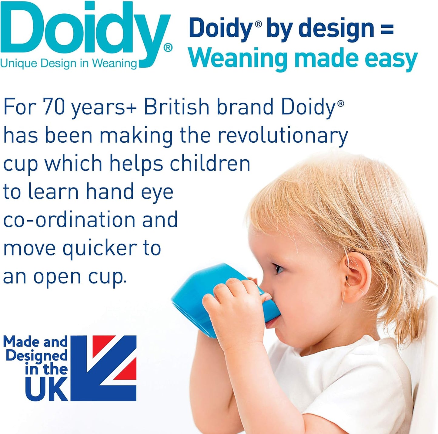 Doidy Cup - Training Sippy Cups for Toddler Cup & Babies - Unique Slanted Design Two Handles Baby Cup - Great Weaning Cup for Milk, Water & Juice - Use from 3-6 Months to Toddler (Purple)