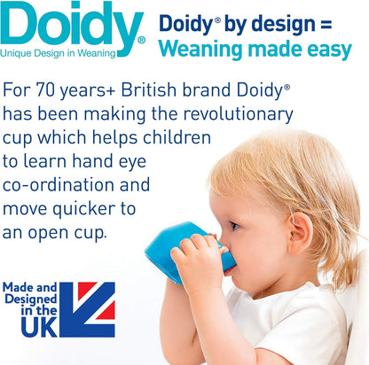 Doidy Cup - Training Sippy Cups for Toddler Cup & Babies - Unique Slanted Design Two Handles Baby Cup - Great Weaning Cup for Milk, Water & Juice - Use from 3-6 Months to Toddler (Purple)