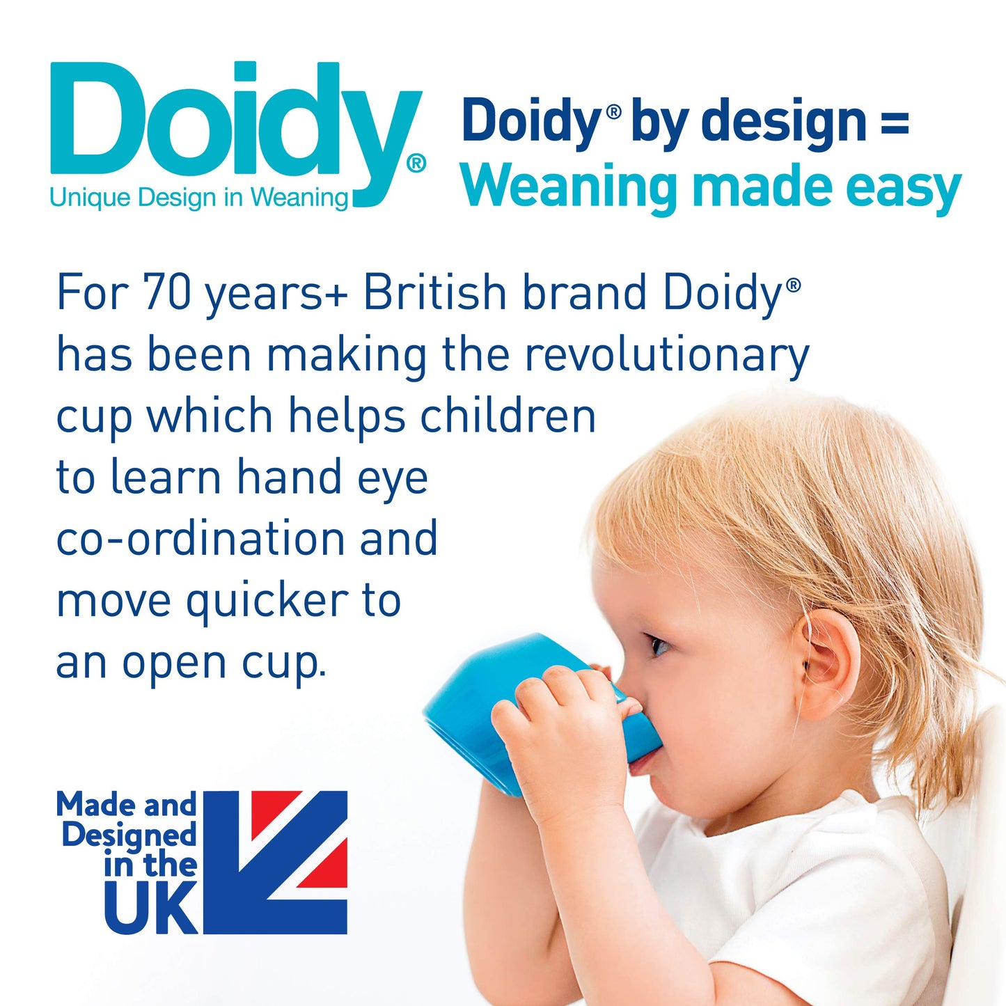 Doidy Cup - Training Sippy Cups for Toddler Cup & Babies - Unique Slanted Design Two Handles Baby Cup - Great Weaning Cup for Milk, Water & Juice - Use from 3-6 Months to Toddler (Purple)