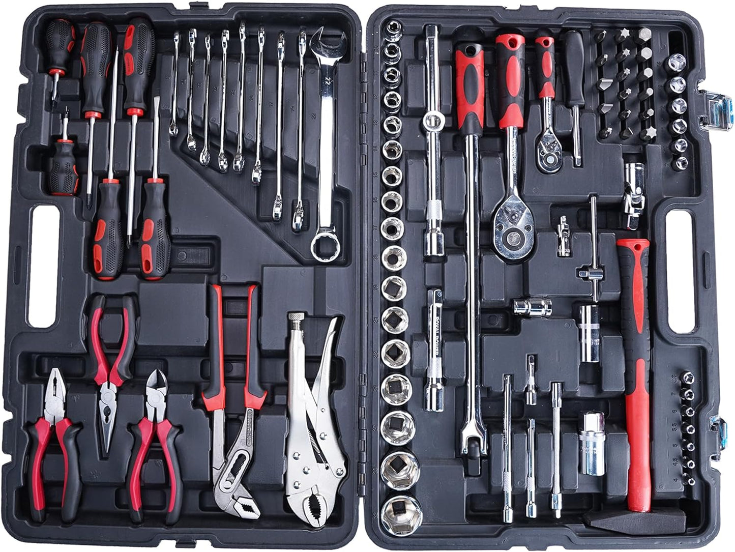 Royal Power Professional Comprehensive Repair Mixed Tool Sets. Combination Wrench, Pliers, Claw Hammer, Adjustable wrench, Screwdrivers (86pc)