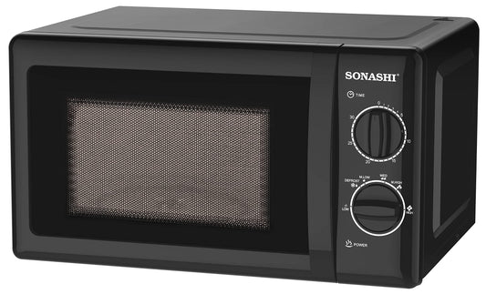 Sonashi SMO-920 20 Liters Microwave Oven w/ Turntable Glass Tray, Adjustable Temperature, Cooking End Signal, Pull Handle Door, Timer | Home Appliances