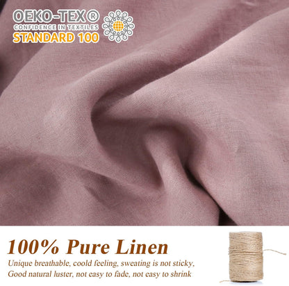 Simple&Opulence 100% Linen Duvet Cover Set with Washed-French Flax-3 Pieces Solid Color Basic Style Bedding Set-Breathable Soft Comforter Cover with 2 Pillowshams(King,Linen)