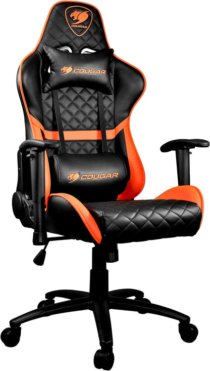 Cougar Gaming Chair Armor One, Steel-Frame, Breathable Pvc Leather, 180° Recliner System, 120Kg Weight Capacity, 2D Adjustable Arm-Rest, Steel 5-Star Base