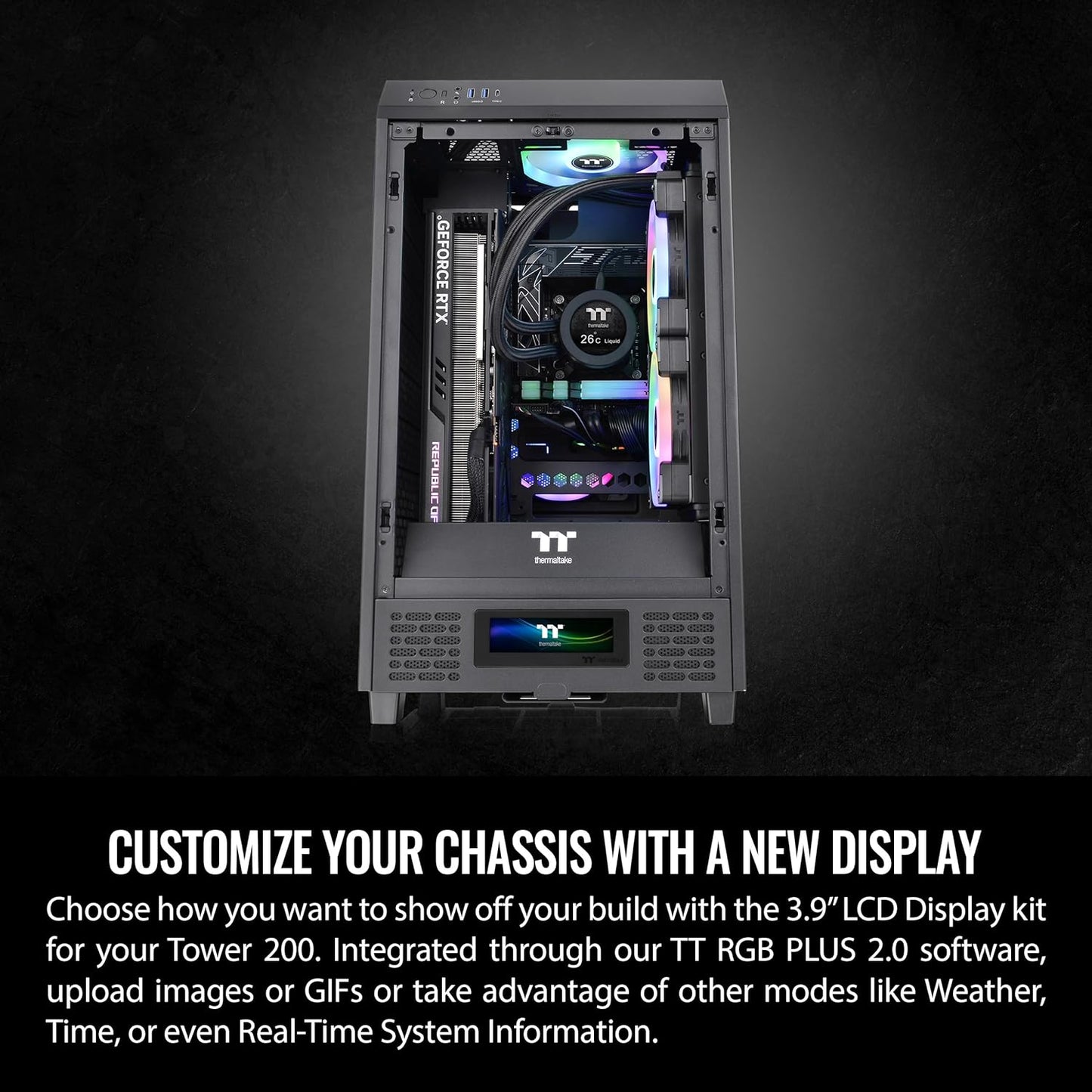 Thermaltake Tower 100 Black Edition Tempered Glass Type-C (Usb 3.1 Gen 2) Mini Tower Computer Chassis Supports Mini-Itx Ca-1R3-00S1Wn-00