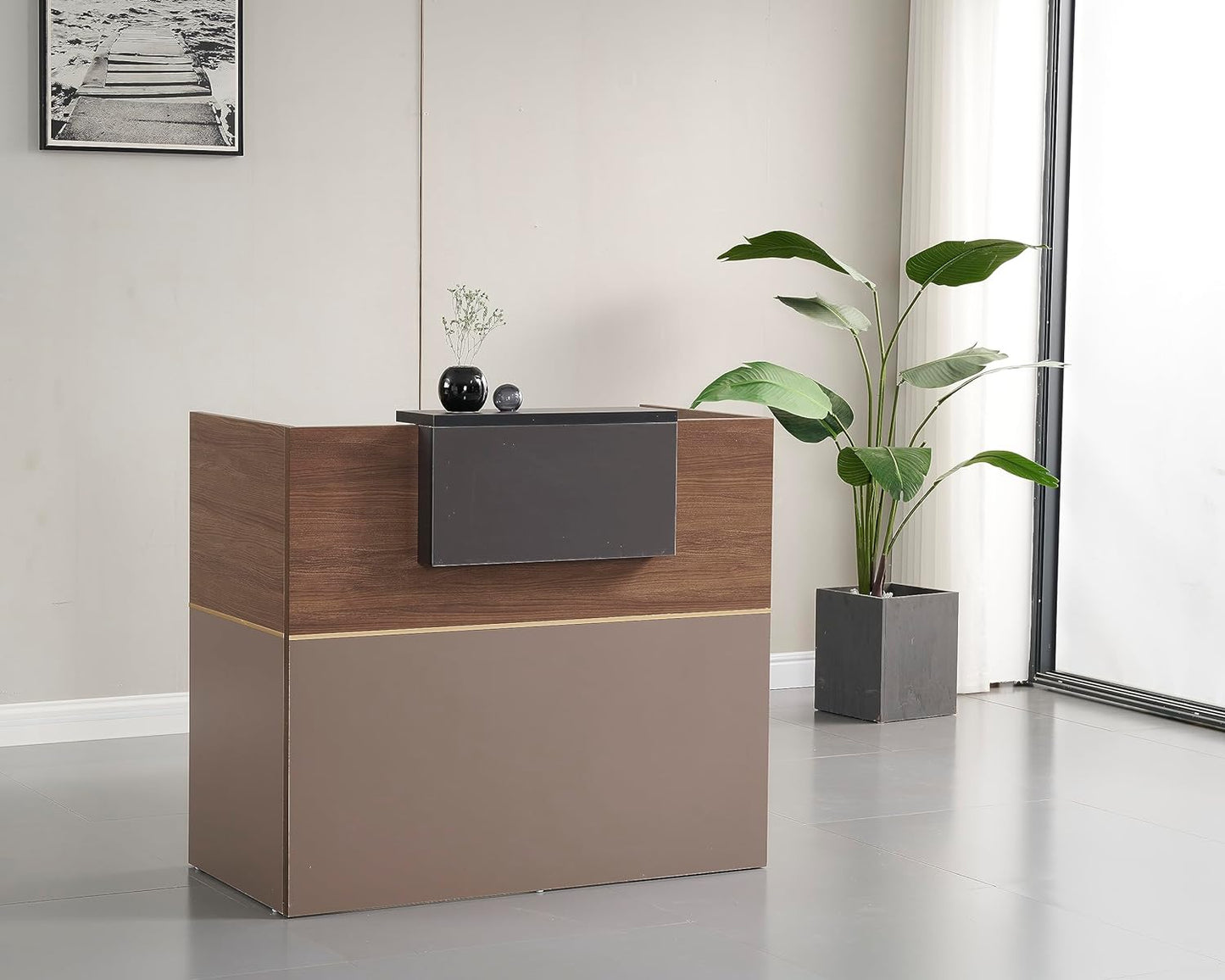 Reception Desk For Front Office Desk, Premium Quality Office Reception Desk-MAF-1405-120CM