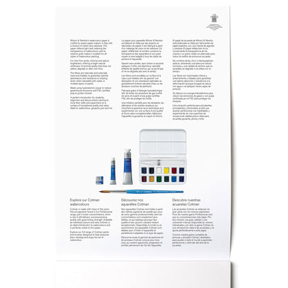 Winsor & Newton Classic Watercolour Paper Spiral Bound - 12 Sheets DIN A3, 300 g/m², Cold-Pressed, Lightly Textured White Paper in Archival Quality, Resistant to Yellowing