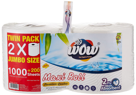 Wow Maxi Roll Twin Pack X 2 Ply