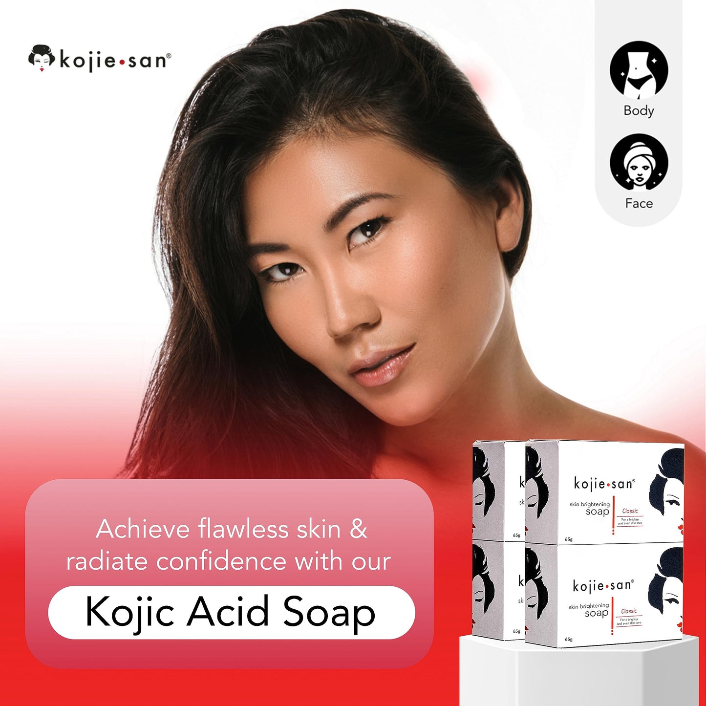 Kojie San 3 x 65G Kojie San Skin Kojic Acid Lightening Soap in Industry-leading Frustration Free Packaging