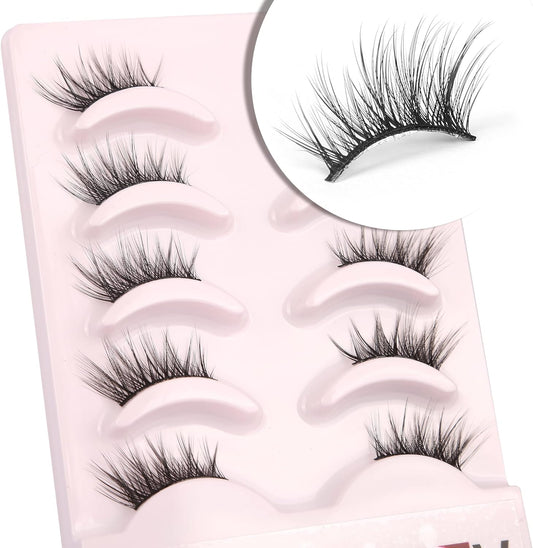 False Eyelashes Wispy Cat Eye Lashes Natural Look 3D Fluffy Half Fake Lashes Pack, Corner False lashes, 3/4 lashes, 3/4 eyelashes,quarter lashes, half eyelashes, corner eyelashes, accent lashes