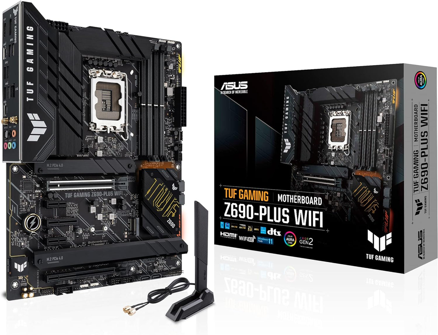 ASUS TUF Gaming Z790-Plus WiFi LGA 1700(Intel®12th&13th Gen) ATX Gaming Motherboard(PCIe 5.0,DDR5,4xM.2 Slots,16+1 DrMOS,WiFi 6,2.5Gb LAN,Front USB 3.2 Gen 2 Type-C®,Thunderbolt 4(USB4),Aura RGB)