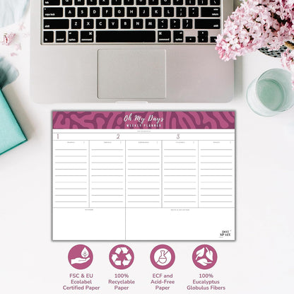 DOTSPACE Plan of Action Weekly Planner Notepad - Priorities Matrix for Brainstorming, Weekly To Do List and Notes - 40 Premium Tear Off Sheets/Weeks - Desk Planner/Organizer