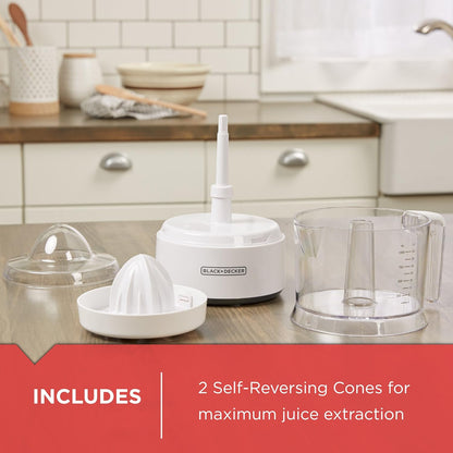 BLACK+DECKER 32oz Citrus Juicer, White, CJ650W, Small