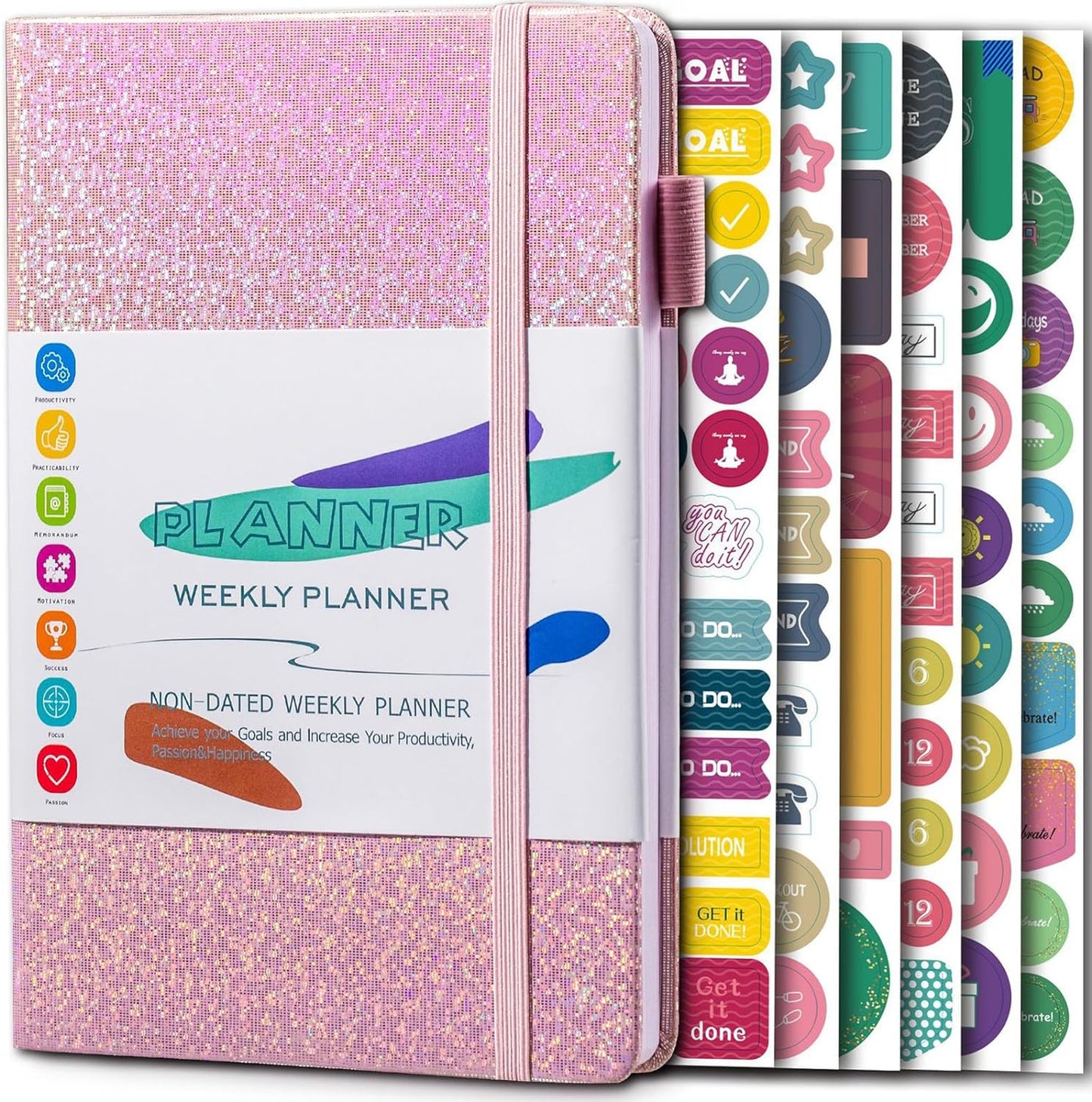 KSNOW 2024 Weekly and Monthly Planner, Runs from January 2024 to December 2024, Life Planner to Hit Your Goals & Live Happier, 12 Months Yearly Agenda Productivity for Women & Men, A5 (Blue)