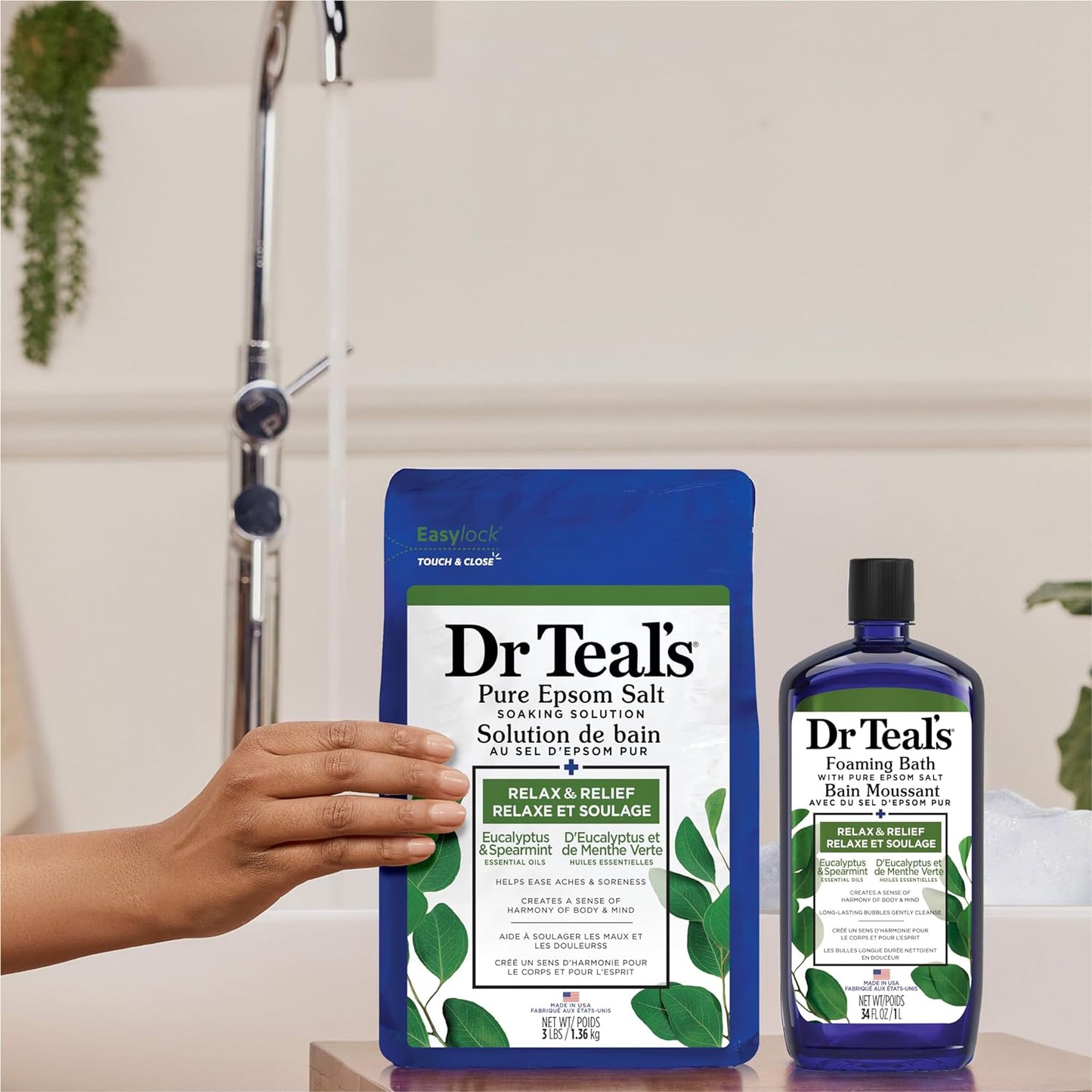 Dr Teal's Epsom Salt Body Wash - EUcalyptUS & Spearmint, 710Ml, 24 Ounce