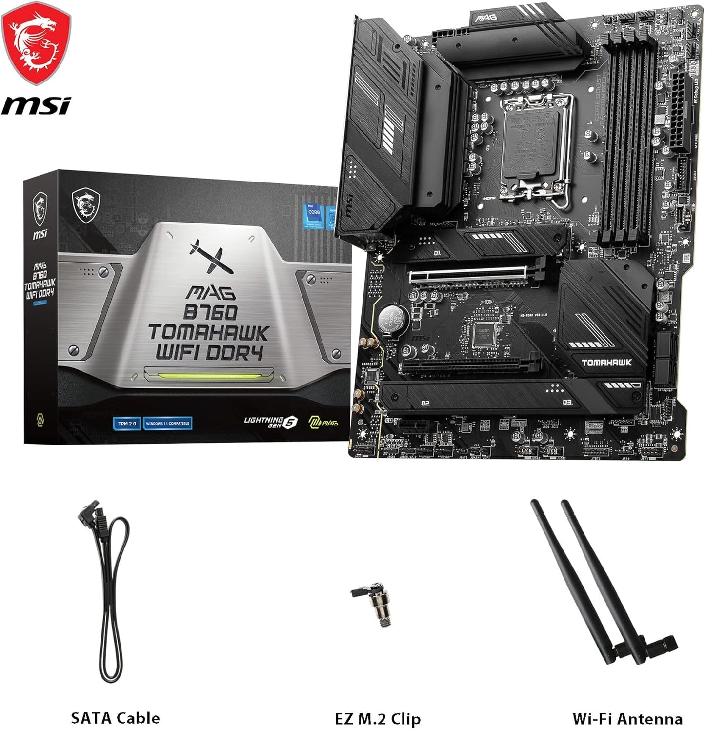 MSI PRO B760-P WIFI DDR4 Motherboard, ATX - Supports Intel 12th & 13th Gen Core Processors, LGA 1700 - DDR4 Memory Boost 5333+MHz/OC, PCIe 4.0 x16 Slots, M.2 Gen4 Slots, 2.5G LAN, Wi-Fi 6E