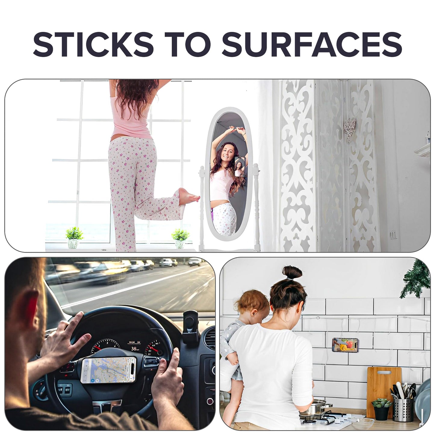 Silicone Suction Phone Case Adhesive Mount, Hands-Free Mobile Accessory Holder back of phone for Selfies and Videos|| Phone cup Gripper Stickers On The Wall