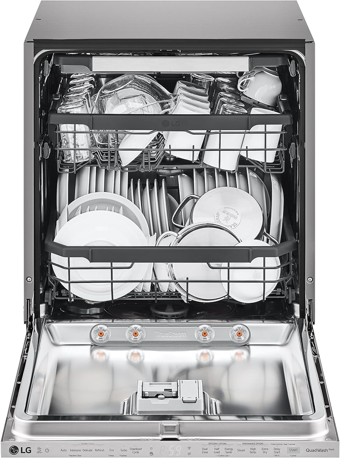 LG Built-in Dishwasher, 14 Placement Settings, Steam, Noble Steel Color, Made in Korea - DBC425TS