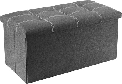 Packingoutlet Thickened Linen Storage Ottoman Bench, 76x38x38cm