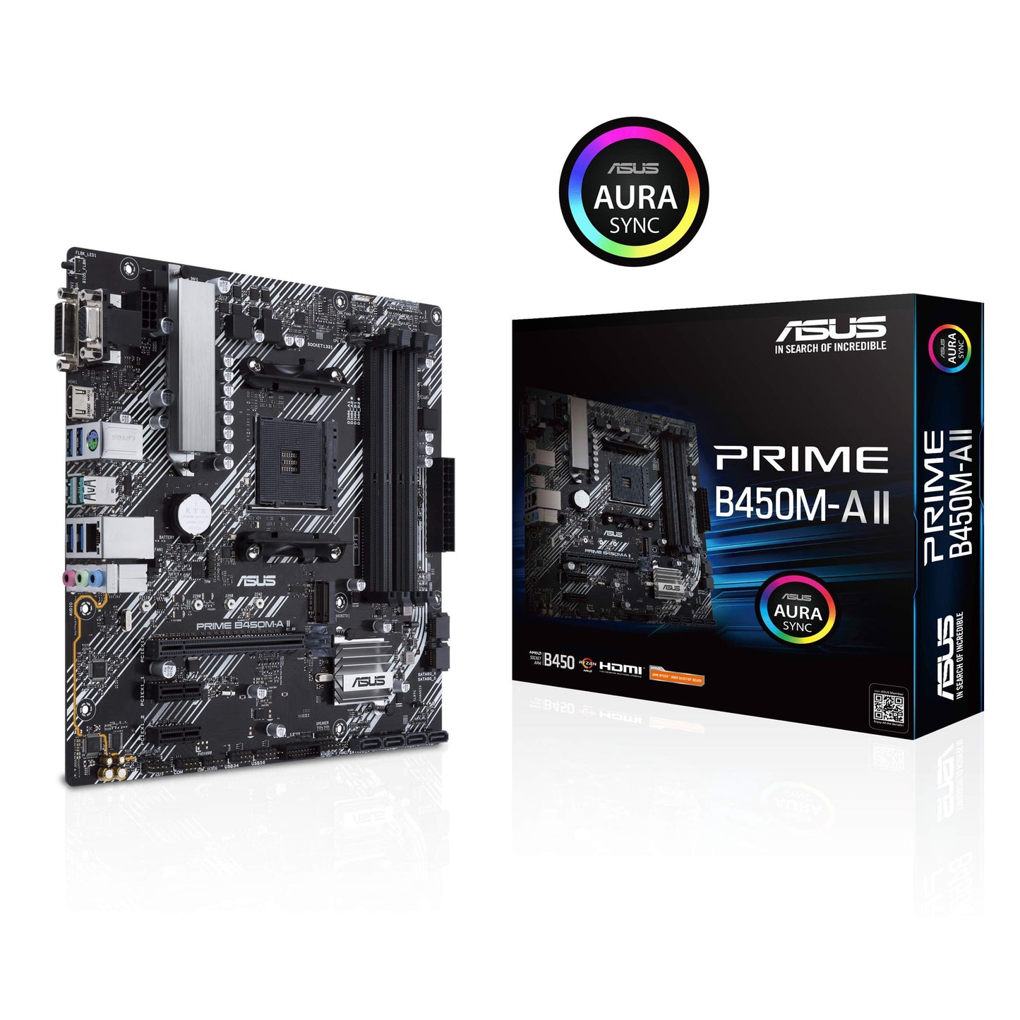 Asus Prime B450M-A Ii Amd Am4 (Ryzen 5000, 3Rd/2Nd/1St Gen Ryzen Micro Atx Motherboard (128GB DDR4, 4400 O.C.), Nvme, Hdmi 2.0B/Dvi/D-Sub, Usb 3.2 Gen 2, Bios Flashback, And Aura Sync)