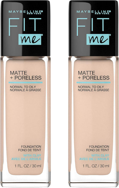 Maybelline Fit Me Matte + Poreless Liquid Oil-Free Foundation Makeup, Soft Tan, 1 Count (Packaging May Vary)