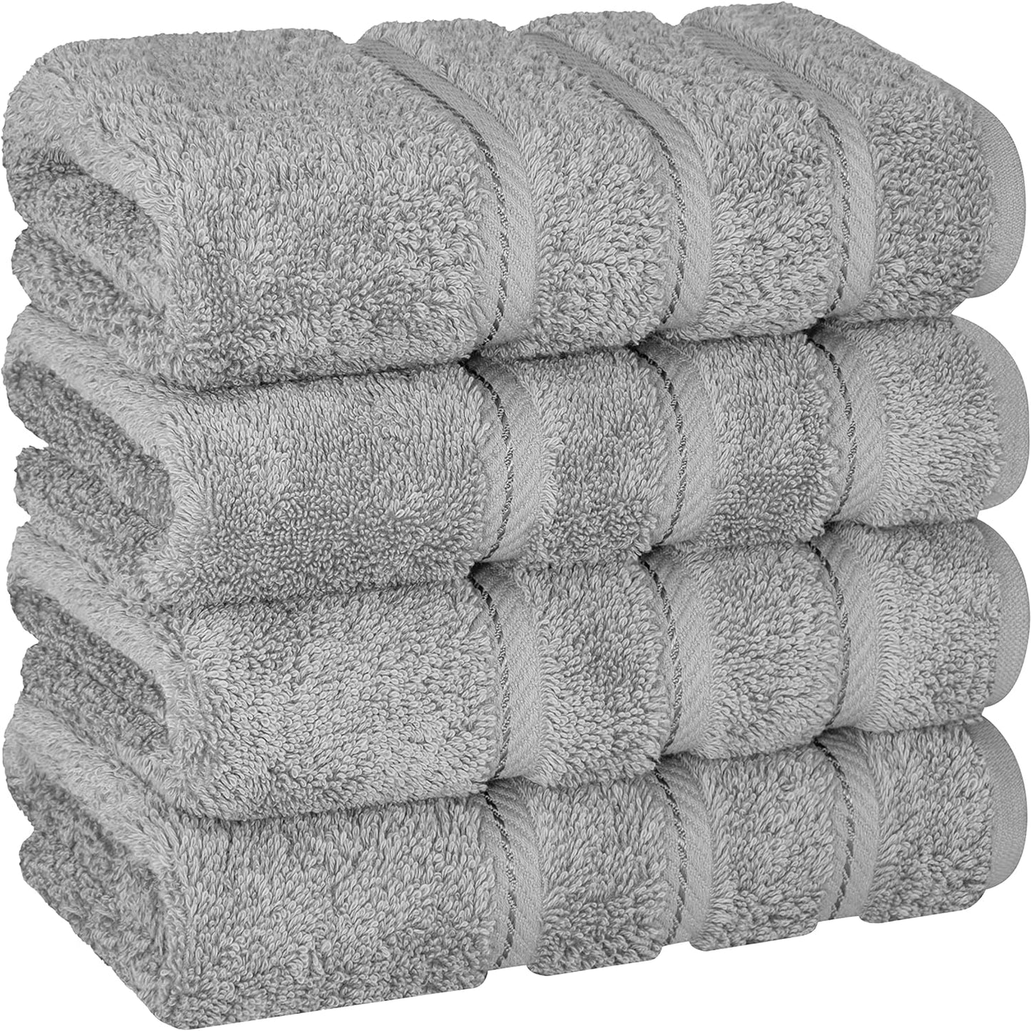 American Soft Linen Bath Linen Sets, 4 Pack Bath Linen Sets for Your Bathroom, Salem Luxury 100% Turkish Soft Twist Cotton, 13 x 13 inches Premium Quality Bath Linen Sets, Black