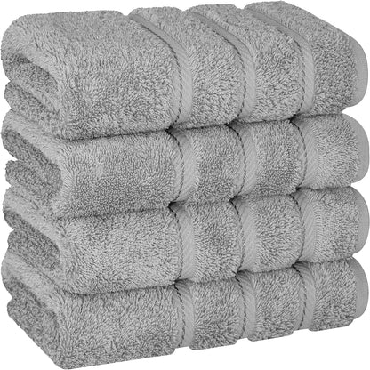 American Soft Linen Bath Linen Sets, 4 Pack Bath Linen Sets for Your Bathroom, Salem Luxury 100% Turkish Soft Twist Cotton, 13 x 13 inches Premium Quality Bath Linen Sets, Black