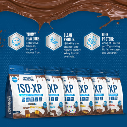 Applied Nutrition ISO XP Whey Isolate - Whey Protein Isolate Powder, ISO-XP Funky Yummy Flavours (1kg - 40 Servings) (Chocolate Bueno)