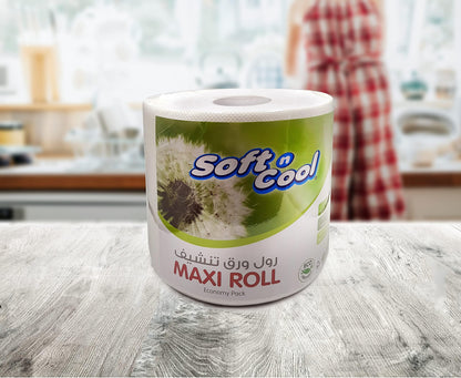 Soft N Cool Eco-Friendly High Absorbency Kitchen Maxi Roll Tissue, 1Ply x 300meter